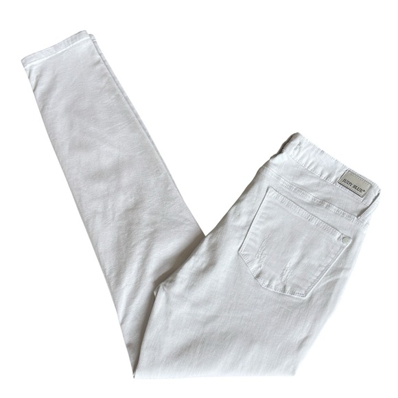 Judy Blue White Skinny Fit Jeans S Sz 7 / 28 Lace Patches Stretch Distressed - Picture 14 of 16